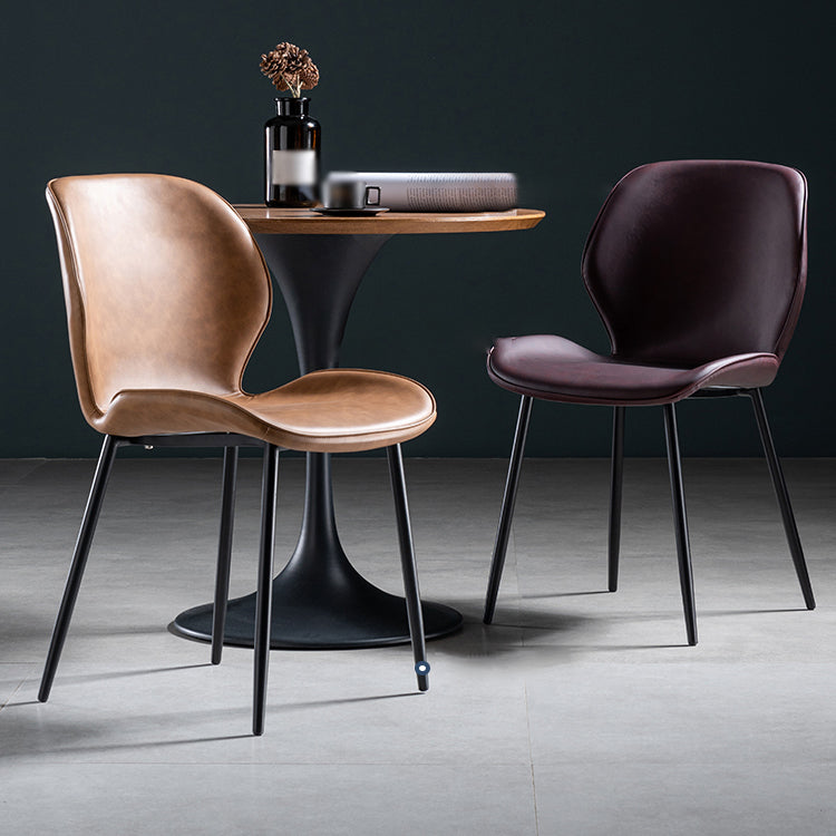 Scandinavian Leather Home Side Chair Matte Finish Wingback Dining Chair (Set of 2) Clearhalo ' kitchen&dining_furn' 'Dining Chairs' 'Dining Tables & Seating' 'dining_chair' 'furn' 'furn_dining_chair' 'Furniture' 'furniture_dining_chair' 'Kitchen & Dining Furniture' 'kitchen' 4040322