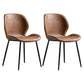 Scandinavian Leather Home Side Chair Matte Finish Wingback Dining Chair (Set of 2) Brown Black Clearhalo ' kitchen&dining_furn' 'Dining Chairs' 'Dining Tables & Seating' 'dining_chair' 'furn' 'furn_dining_chair' 'Furniture' 'furniture_dining_chair' 'Kitchen & Dining Furniture' 'kitchen' 4040323