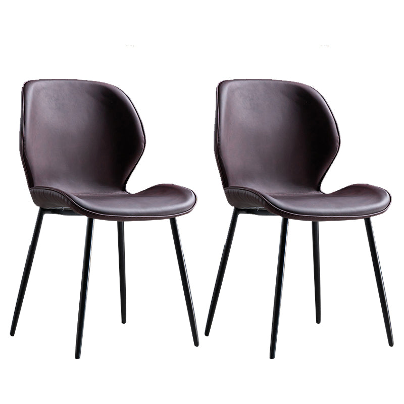 Scandinavian Leather Home Side Chair Matte Finish Wingback Dining Chair (Set of 2) Red Brown Black Clearhalo ' kitchen&dining_furn' 'Dining Chairs' 'Dining Tables & Seating' 'dining_chair' 'furn' 'furn_dining_chair' 'Furniture' 'furniture_dining_chair' 'Kitchen & Dining Furniture' 'kitchen' 4040330
