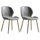 Scandinavian Leather Home Side Chair Matte Finish Wingback Dining Chair (Set of 2) Light Gray Brass Gold Clearhalo ' kitchen&dining_furn' 'Dining Chairs' 'Dining Tables & Seating' 'dining_chair' 'furn' 'furn_dining_chair' 'Furniture' 'furniture_dining_chair' 'Kitchen & Dining Furniture' 'kitchen' 4040341