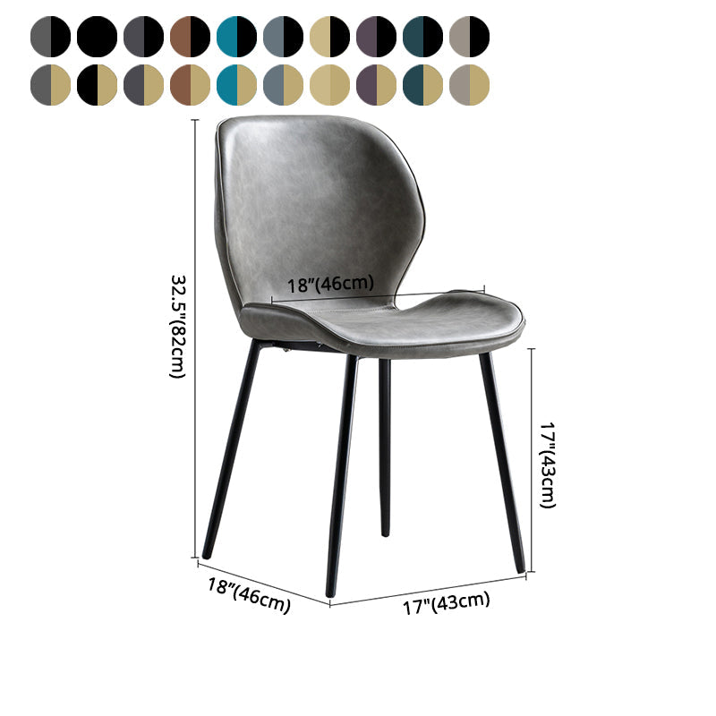 Scandinavian Leather Home Side Chair Matte Finish Wingback Dining Chair (Set of 2) Clearhalo ' kitchen&dining_furn' 'Dining Chairs' 'Dining Tables & Seating' 'dining_chair' 'furn' 'furn_dining_chair' 'Furniture' 'furniture_dining_chair' 'Kitchen & Dining Furniture' 'kitchen' 4040350