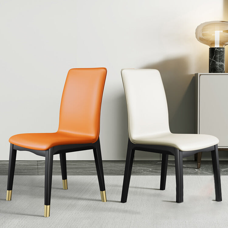 Scandinavian Style Wood Dining Chair Dining Room Solid Back Armless Chair (Set of 2) Clearhalo ' kitchen&dining_furn' 'Dining Chairs' 'Dining Tables & Seating' 'dining_chair' 'furn' 'furn_dining_chair' 'Furniture' 'furniture_dining_chair' 'Kitchen & Dining Furniture' 'kitchen' 4040351