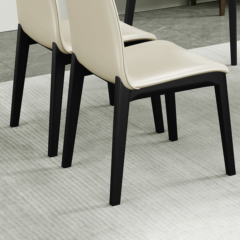 Scandinavian Style Wood Dining Chair Dining Room Solid Back Armless Chair (Set of 2) Clearhalo ' kitchen&dining_furn' 'Dining Chairs' 'Dining Tables & Seating' 'dining_chair' 'furn' 'furn_dining_chair' 'Furniture' 'furniture_dining_chair' 'Kitchen & Dining Furniture' 'kitchen' 4040365