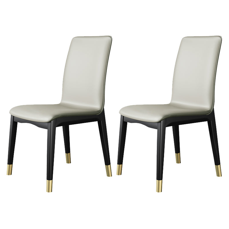Scandinavian Style Wood Dining Chair Dining Room Solid Back Armless Chair (Set of 2) Light Gray Black Gold Clearhalo ' kitchen&dining_furn' 'Dining Chairs' 'Dining Tables & Seating' 'dining_chair' 'furn' 'furn_dining_chair' 'Furniture' 'furniture_dining_chair' 'Kitchen & Dining Furniture' 'kitchen' 4040366