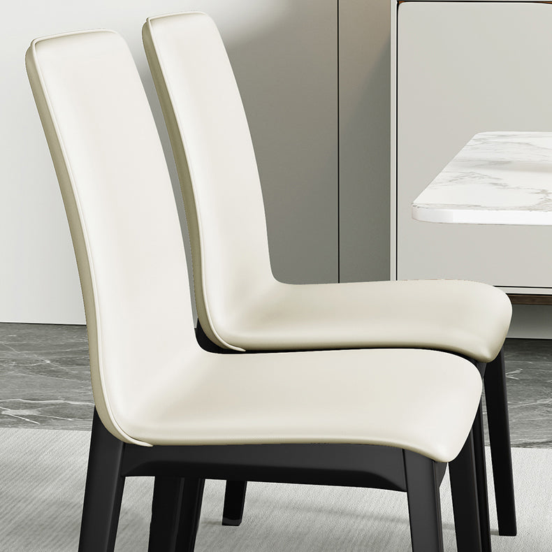 Scandinavian Style Wood Dining Chair Dining Room Solid Back Armless Chair (Set of 2) Clearhalo ' kitchen&dining_furn' 'Dining Chairs' 'Dining Tables & Seating' 'dining_chair' 'furn' 'furn_dining_chair' 'Furniture' 'furniture_dining_chair' 'Kitchen & Dining Furniture' 'kitchen' 4040367