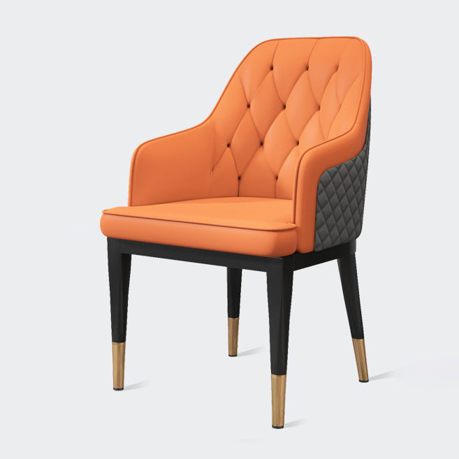 Solid Back Dining Arm Chairs Upholstered Dining Armchairs with Metal Legs Clearhalo ' kitchen&dining_furn' 'Dining Chairs' 'Dining Tables & Seating' 'dining_chair' 'furn' 'furn_dining_chair' 'Furniture' 'furniture_dining_chair' 'Kitchen & Dining Furniture' 'kitchen' 4040385