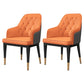 Solid Back Dining Arm Chairs Upholstered Dining Armchairs with Metal Legs Orange 2 Piece Set Clearhalo ' kitchen&dining_furn' 'Dining Chairs' 'Dining Tables & Seating' 'dining_chair' 'furn' 'furn_dining_chair' 'Furniture' 'furniture_dining_chair' 'Kitchen & Dining Furniture' 'kitchen' 4040386