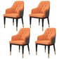 Solid Back Dining Arm Chairs Upholstered Dining Armchairs with Metal Legs Orange 4 Piece Set Clearhalo ' kitchen&dining_furn' 'Dining Chairs' 'Dining Tables & Seating' 'dining_chair' 'furn' 'furn_dining_chair' 'Furniture' 'furniture_dining_chair' 'Kitchen & Dining Furniture' 'kitchen' 4040387