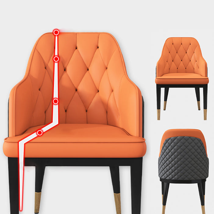 Solid Back Dining Arm Chairs Upholstered Dining Armchairs with Metal Legs Clearhalo ' kitchen&dining_furn' 'Dining Chairs' 'Dining Tables & Seating' 'dining_chair' 'furn' 'furn_dining_chair' 'Furniture' 'furniture_dining_chair' 'Kitchen & Dining Furniture' 'kitchen' 4040390