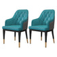 Solid Back Dining Arm Chairs Upholstered Dining Armchairs with Metal Legs Blue 2 Piece Set Clearhalo ' kitchen&dining_furn' 'Dining Chairs' 'Dining Tables & Seating' 'dining_chair' 'furn' 'furn_dining_chair' 'Furniture' 'furniture_dining_chair' 'Kitchen & Dining Furniture' 'kitchen' 4040391