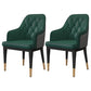 Solid Back Dining Arm Chairs Upholstered Dining Armchairs with Metal Legs Green 2 Piece Set Clearhalo ' kitchen&dining_furn' 'Dining Chairs' 'Dining Tables & Seating' 'dining_chair' 'furn' 'furn_dining_chair' 'Furniture' 'furniture_dining_chair' 'Kitchen & Dining Furniture' 'kitchen' 4040395