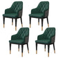 Solid Back Dining Arm Chairs Upholstered Dining Armchairs with Metal Legs Green 4 Piece Set Clearhalo ' kitchen&dining_furn' 'Dining Chairs' 'Dining Tables & Seating' 'dining_chair' 'furn' 'furn_dining_chair' 'Furniture' 'furniture_dining_chair' 'Kitchen & Dining Furniture' 'kitchen' 4040396