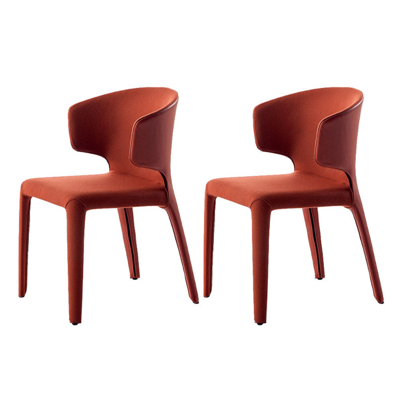 Designer Style Dining Arm Chair Matte Finish Wingback Dining Chair (Set of 2) Red Clearhalo ' kitchen&dining_furn' 'Dining Chairs' 'Dining Tables & Seating' 'dining_chair' 'furn' 'furn_dining_chair' 'Furniture' 'furniture_dining_chair' 'Kitchen & Dining Furniture' 'kitchen' 4040401