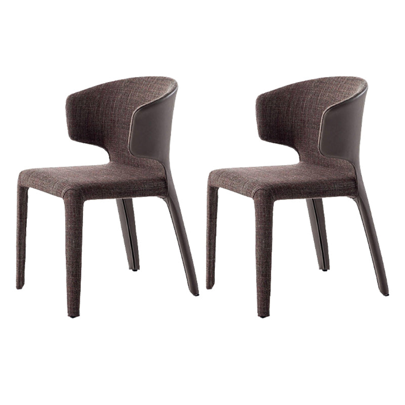 Designer Style Dining Arm Chair Matte Finish Wingback Dining Chair (Set of 2) Brown Clearhalo ' kitchen&dining_furn' 'Dining Chairs' 'Dining Tables & Seating' 'dining_chair' 'furn' 'furn_dining_chair' 'Furniture' 'furniture_dining_chair' 'Kitchen & Dining Furniture' 'kitchen' 4040402