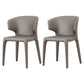 Designer Style Dining Arm Chair Matte Finish Wingback Dining Chair (Set of 2) Silver Gray Clearhalo ' kitchen&dining_furn' 'Dining Chairs' 'Dining Tables & Seating' 'dining_chair' 'furn' 'furn_dining_chair' 'Furniture' 'furniture_dining_chair' 'Kitchen & Dining Furniture' 'kitchen' 4040407