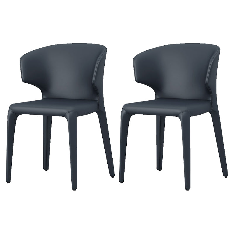 Designer Style Dining Arm Chair Matte Finish Wingback Dining Chair (Set of 2) Dark Blue Clearhalo ' kitchen&dining_furn' 'Dining Chairs' 'Dining Tables & Seating' 'dining_chair' 'furn' 'furn_dining_chair' 'Furniture' 'furniture_dining_chair' 'Kitchen & Dining Furniture' 'kitchen' 4040408