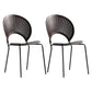 Contemporary Metal Dining Room Chairs Armless Open Back Dining Side Chair Black-Brown 2 Piece Set Clearhalo ' kitchen&dining_furn' 'Dining Chairs' 'Dining Tables & Seating' 'dining_chair' 'furn' 'furn_dining_chair' 'Furniture' 'furniture_dining_chair' 'Kitchen & Dining Furniture' 'kitchen' 4040437