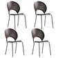 Contemporary Metal Dining Room Chairs Armless Open Back Dining Side Chair Black-Brown 4 Piece Set Clearhalo ' kitchen&dining_furn' 'Dining Chairs' 'Dining Tables & Seating' 'dining_chair' 'furn' 'furn_dining_chair' 'Furniture' 'furniture_dining_chair' 'Kitchen & Dining Furniture' 'kitchen' 4040440
