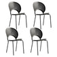 Contemporary Metal Dining Room Chairs Armless Open Back Dining Side Chair Gray Black 4 Piece Set Clearhalo ' kitchen&dining_furn' 'Dining Chairs' 'Dining Tables & Seating' 'dining_chair' 'furn' 'furn_dining_chair' 'Furniture' 'furniture_dining_chair' 'Kitchen & Dining Furniture' 'kitchen' 4040446