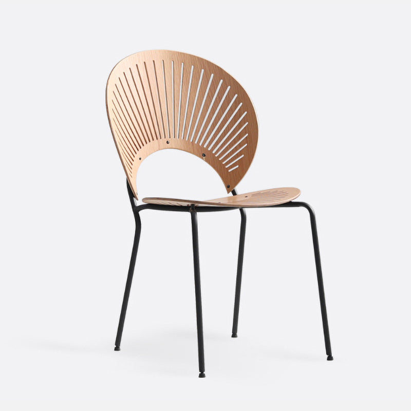 Contemporary Metal Dining Room Chairs Armless Open Back Dining Side Chair Black-Apricot 1 Piece Clearhalo ' kitchen&dining_furn' 'Dining Chairs' 'Dining Tables & Seating' 'dining_chair' 'furn' 'furn_dining_chair' 'Furniture' 'furniture_dining_chair' 'Kitchen & Dining Furniture' 'kitchen' 4040447