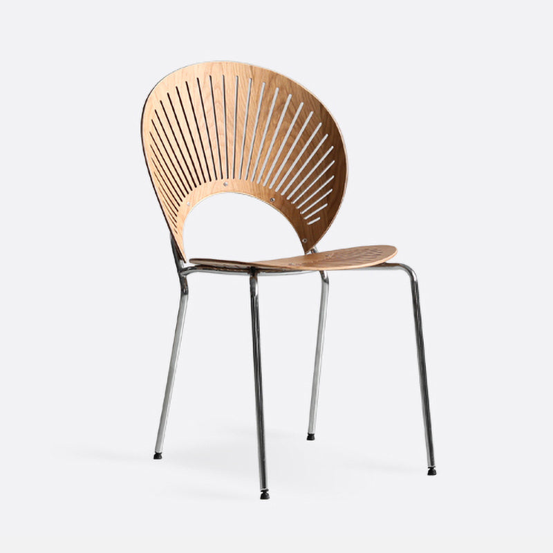 Contemporary Metal Dining Room Chairs Armless Open Back Dining Side Chair Natural 1 Piece Clearhalo ' kitchen&dining_furn' 'Dining Chairs' 'Dining Tables & Seating' 'dining_chair' 'furn' 'furn_dining_chair' 'Furniture' 'furniture_dining_chair' 'Kitchen & Dining Furniture' 'kitchen' 4040450