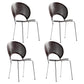Contemporary Metal Dining Room Chairs Armless Open Back Dining Side Chair Walnut 4 Piece Set Clearhalo ' kitchen&dining_furn' 'Dining Chairs' 'Dining Tables & Seating' 'dining_chair' 'furn' 'furn_dining_chair' 'Furniture' 'furniture_dining_chair' 'Kitchen & Dining Furniture' 'kitchen' 4040455