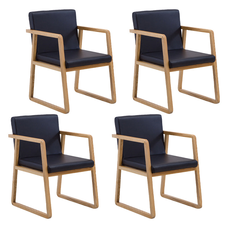 Contemporary Wood Dining Arm Chairs Upholstered Fabric Dining Side Chair for Restaurant Black 4 Piece Set Natural Wood Clearhalo ' kitchen&dining_furn' 'Dining Chairs' 'Dining Tables & Seating' 'dining_chair' 'furn' 'furn_dining_chair' 'Furniture' 'furniture_dining_chair' 'Kitchen & Dining Furniture' 'kitchen' 4040461