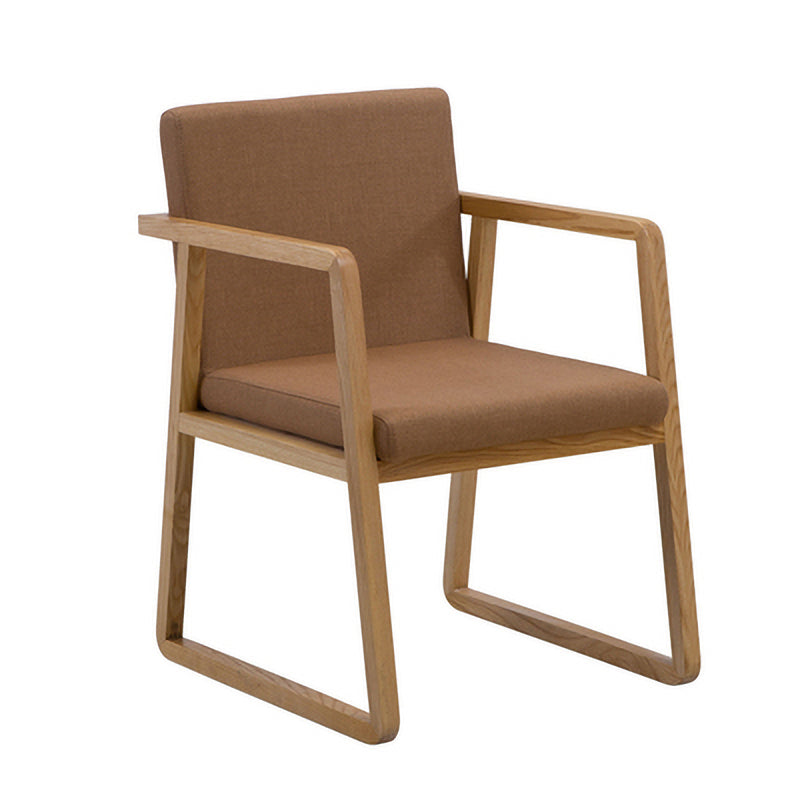 Contemporary Wood Dining Arm Chairs Upholstered Fabric Dining Side Chair for Restaurant Light Brown 1 Piece Natural Wood Clearhalo ' kitchen&dining_furn' 'Dining Chairs' 'Dining Tables & Seating' 'dining_chair' 'furn' 'furn_dining_chair' 'Furniture' 'furniture_dining_chair' 'Kitchen & Dining Furniture' 'kitchen' 4040475