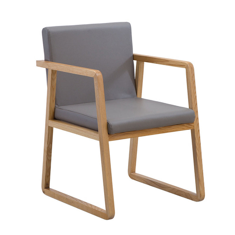 Contemporary Wood Dining Arm Chairs Upholstered Fabric Dining Side Chair for Restaurant Smoke Gray 1 Piece Natural Wood Clearhalo ' kitchen&dining_furn' 'Dining Chairs' 'Dining Tables & Seating' 'dining_chair' 'furn' 'furn_dining_chair' 'Furniture' 'furniture_dining_chair' 'Kitchen & Dining Furniture' 'kitchen' 4040478
