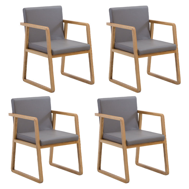 Contemporary Wood Dining Arm Chairs Upholstered Fabric Dining Side Chair for Restaurant Smoke Gray 4 Piece Set Natural Wood Clearhalo ' kitchen&dining_furn' 'Dining Chairs' 'Dining Tables & Seating' 'dining_chair' 'furn' 'furn_dining_chair' 'Furniture' 'furniture_dining_chair' 'Kitchen & Dining Furniture' 'kitchen' 4040480