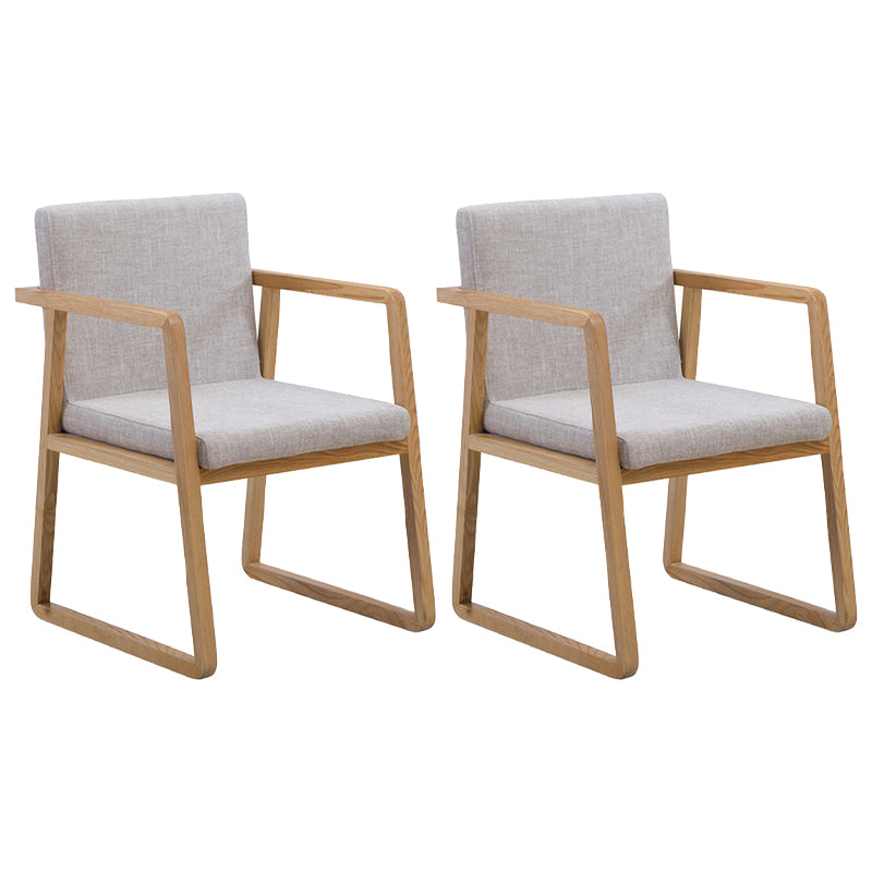 Contemporary Wood Dining Arm Chairs Upholstered Fabric Dining Side Chair for Restaurant Gray-White 2 Piece Set Natural Wood Clearhalo ' kitchen&dining_furn' 'Dining Chairs' 'Dining Tables & Seating' 'dining_chair' 'furn' 'furn_dining_chair' 'Furniture' 'furniture_dining_chair' 'Kitchen & Dining Furniture' 'kitchen' 4040482