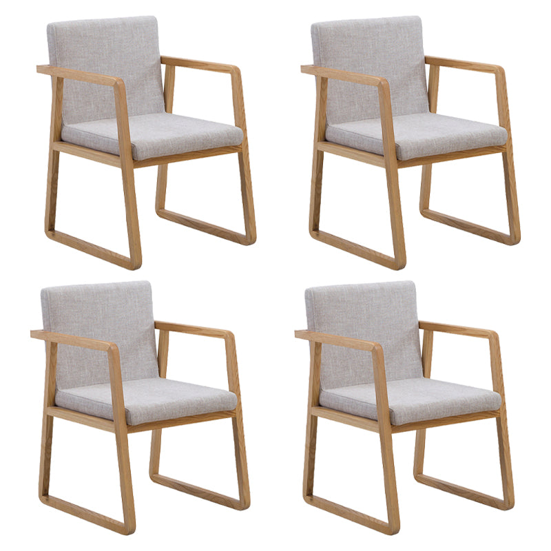 Contemporary Wood Dining Arm Chairs Upholstered Fabric Dining Side Chair for Restaurant Gray-White 4 Piece Set Natural Wood Clearhalo ' kitchen&dining_furn' 'Dining Chairs' 'Dining Tables & Seating' 'dining_chair' 'furn' 'furn_dining_chair' 'Furniture' 'furniture_dining_chair' 'Kitchen & Dining Furniture' 'kitchen' 4040483