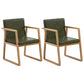 Contemporary Wood Dining Arm Chairs Upholstered Fabric Dining Side Chair for Restaurant Blackish Green 2 Piece Set Natural Wood Clearhalo ' kitchen&dining_furn' 'Dining Chairs' 'Dining Tables & Seating' 'dining_chair' 'furn' 'furn_dining_chair' 'Furniture' 'furniture_dining_chair' 'Kitchen & Dining Furniture' 'kitchen' 4040488