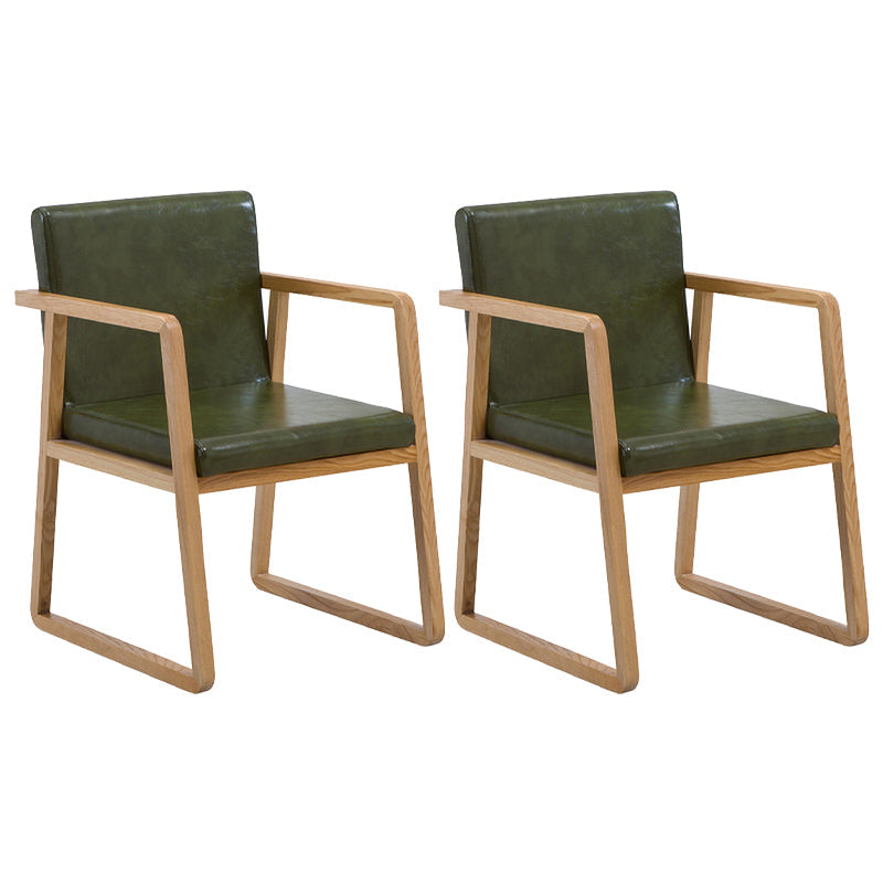 Contemporary Wood Dining Arm Chairs Upholstered Fabric Dining Side Chair for Restaurant Blackish Green 2 Piece Set Natural Wood Clearhalo ' kitchen&dining_furn' 'Dining Chairs' 'Dining Tables & Seating' 'dining_chair' 'furn' 'furn_dining_chair' 'Furniture' 'furniture_dining_chair' 'Kitchen & Dining Furniture' 'kitchen' 4040488