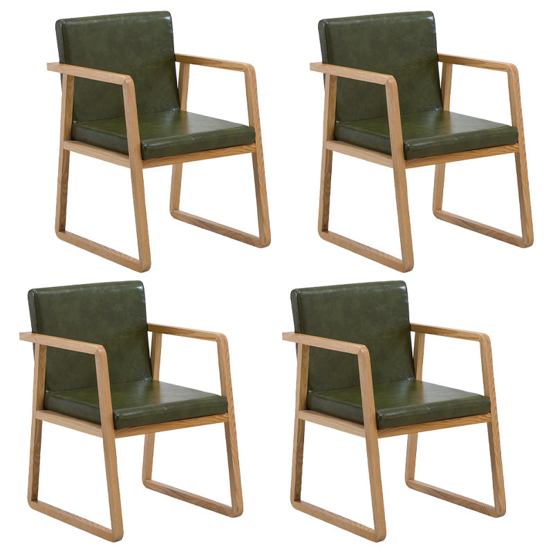 Contemporary Wood Dining Arm Chairs Upholstered Fabric Dining Side Chair for Restaurant Blackish Green 4 Piece Set Natural Wood Clearhalo ' kitchen&dining_furn' 'Dining Chairs' 'Dining Tables & Seating' 'dining_chair' 'furn' 'furn_dining_chair' 'Furniture' 'furniture_dining_chair' 'Kitchen & Dining Furniture' 'kitchen' 4040489