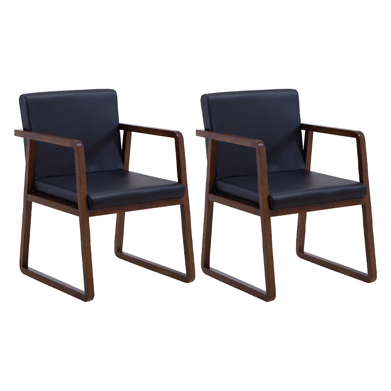 Contemporary Wood Dining Arm Chairs Upholstered Fabric Dining Side Chair for Restaurant Black 2 Piece Set Walnut Clearhalo ' kitchen&dining_furn' 'Dining Chairs' 'Dining Tables & Seating' 'dining_chair' 'furn' 'furn_dining_chair' 'Furniture' 'furniture_dining_chair' 'Kitchen & Dining Furniture' 'kitchen' 4040491
