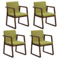 Contemporary Wood Dining Arm Chairs Upholstered Fabric Dining Side Chair for Restaurant Green 4 Piece Set Walnut Clearhalo ' kitchen&dining_furn' 'Dining Chairs' 'Dining Tables & Seating' 'dining_chair' 'furn' 'furn_dining_chair' 'Furniture' 'furniture_dining_chair' 'Kitchen & Dining Furniture' 'kitchen' 4040495