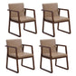 Contemporary Wood Dining Arm Chairs Upholstered Fabric Dining Side Chair for Restaurant Khaki 4 Piece Set Walnut Clearhalo ' kitchen&dining_furn' 'Dining Chairs' 'Dining Tables & Seating' 'dining_chair' 'furn' 'furn_dining_chair' 'Furniture' 'furniture_dining_chair' 'Kitchen & Dining Furniture' 'kitchen' 4040498