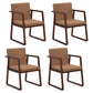 Contemporary Wood Dining Arm Chairs Upholstered Fabric Dining Side Chair for Restaurant Light Brown 4 Piece Set Walnut Clearhalo ' kitchen&dining_furn' 'Dining Chairs' 'Dining Tables & Seating' 'dining_chair' 'furn' 'furn_dining_chair' 'Furniture' 'furniture_dining_chair' 'Kitchen & Dining Furniture' 'kitchen' 4040501
