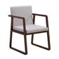Contemporary Wood Dining Arm Chairs Upholstered Fabric Dining Side Chair for Restaurant Gray-White 1 Piece Walnut Clearhalo ' kitchen&dining_furn' 'Dining Chairs' 'Dining Tables & Seating' 'dining_chair' 'furn' 'furn_dining_chair' 'Furniture' 'furniture_dining_chair' 'Kitchen & Dining Furniture' 'kitchen' 4040505