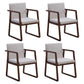 Contemporary Wood Dining Arm Chairs Upholstered Fabric Dining Side Chair for Restaurant Gray-White 4 Piece Set Walnut Clearhalo ' kitchen&dining_furn' 'Dining Chairs' 'Dining Tables & Seating' 'dining_chair' 'furn' 'furn_dining_chair' 'Furniture' 'furniture_dining_chair' 'Kitchen & Dining Furniture' 'kitchen' 4040507