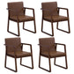 Contemporary Wood Dining Arm Chairs Upholstered Fabric Dining Side Chair for Restaurant Dark Brown 4 Piece Set Walnut Clearhalo ' kitchen&dining_furn' 'Dining Chairs' 'Dining Tables & Seating' 'dining_chair' 'furn' 'furn_dining_chair' 'Furniture' 'furniture_dining_chair' 'Kitchen & Dining Furniture' 'kitchen' 4040510