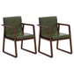 Contemporary Wood Dining Arm Chairs Upholstered Fabric Dining Side Chair for Restaurant Blackish Green 2 Piece Set Walnut Clearhalo ' kitchen&dining_furn' 'Dining Chairs' 'Dining Tables & Seating' 'dining_chair' 'furn' 'furn_dining_chair' 'Furniture' 'furniture_dining_chair' 'Kitchen & Dining Furniture' 'kitchen' 4040512