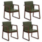Contemporary Wood Dining Arm Chairs Upholstered Fabric Dining Side Chair for Restaurant Blackish Green 4 Piece Set Walnut Clearhalo ' kitchen&dining_furn' 'Dining Chairs' 'Dining Tables & Seating' 'dining_chair' 'furn' 'furn_dining_chair' 'Furniture' 'furniture_dining_chair' 'Kitchen & Dining Furniture' 'kitchen' 4040513