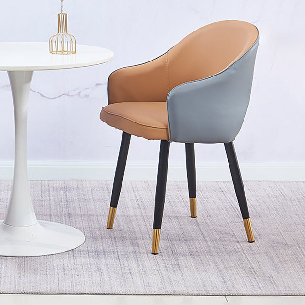 Scandinavian Home Arm Chair Upholstered Open Back Metal Dining Room Chair Clearhalo ' kitchen&dining_furn' 'Dining Chairs' 'Dining Tables & Seating' 'dining_chair' 'furn' 'furn_dining_chair' 'Furniture' 'furniture_dining_chair' 'Kitchen & Dining Furniture' 'kitchen' 4040520
