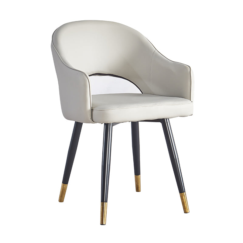 Scandinavian Home Arm Chair Upholstered Open Back Metal Dining Room Chair Grey 1 Piece Clearhalo ' kitchen&dining_furn' 'Dining Chairs' 'Dining Tables & Seating' 'dining_chair' 'furn' 'furn_dining_chair' 'Furniture' 'furniture_dining_chair' 'Kitchen & Dining Furniture' 'kitchen' 4040522