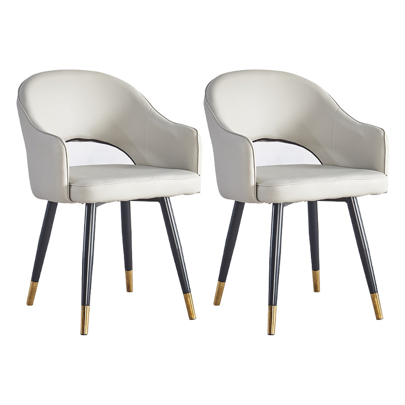 Scandinavian Home Arm Chair Upholstered Open Back Metal Dining Room Chair Grey 2 Piece Set Clearhalo ' kitchen&dining_furn' 'Dining Chairs' 'Dining Tables & Seating' 'dining_chair' 'furn' 'furn_dining_chair' 'Furniture' 'furniture_dining_chair' 'Kitchen & Dining Furniture' 'kitchen' 4040524