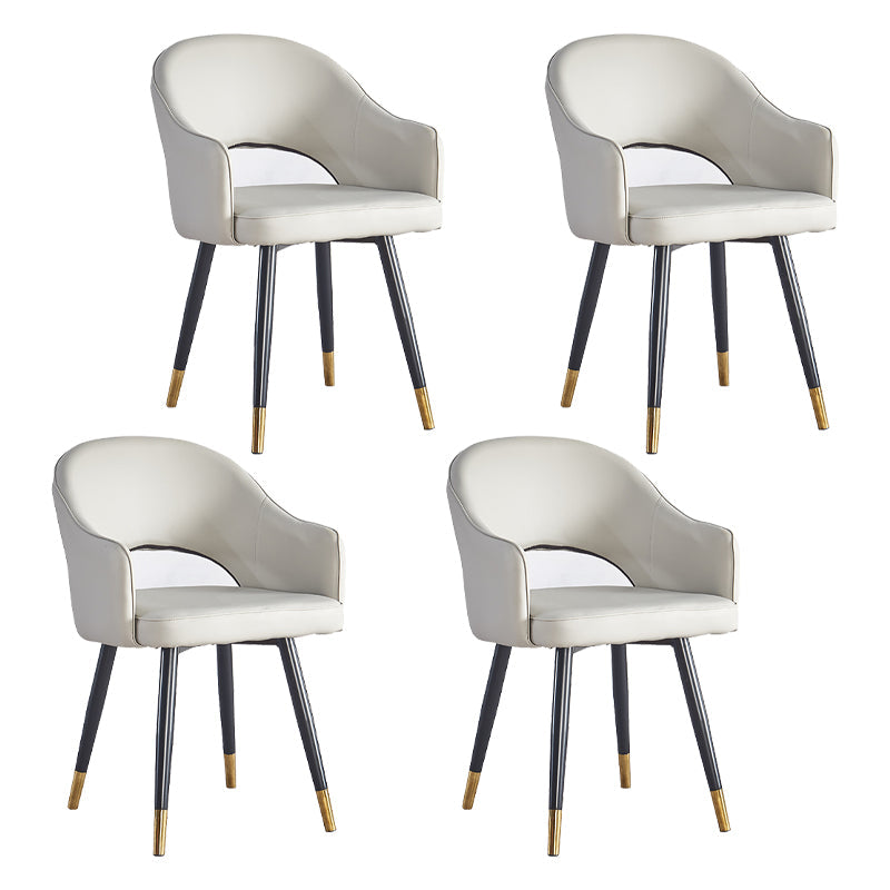 Scandinavian Home Arm Chair Upholstered Open Back Metal Dining Room Chair Grey 4 Piece Set Clearhalo ' kitchen&dining_furn' 'Dining Chairs' 'Dining Tables & Seating' 'dining_chair' 'furn' 'furn_dining_chair' 'Furniture' 'furniture_dining_chair' 'Kitchen & Dining Furniture' 'kitchen' 4040526