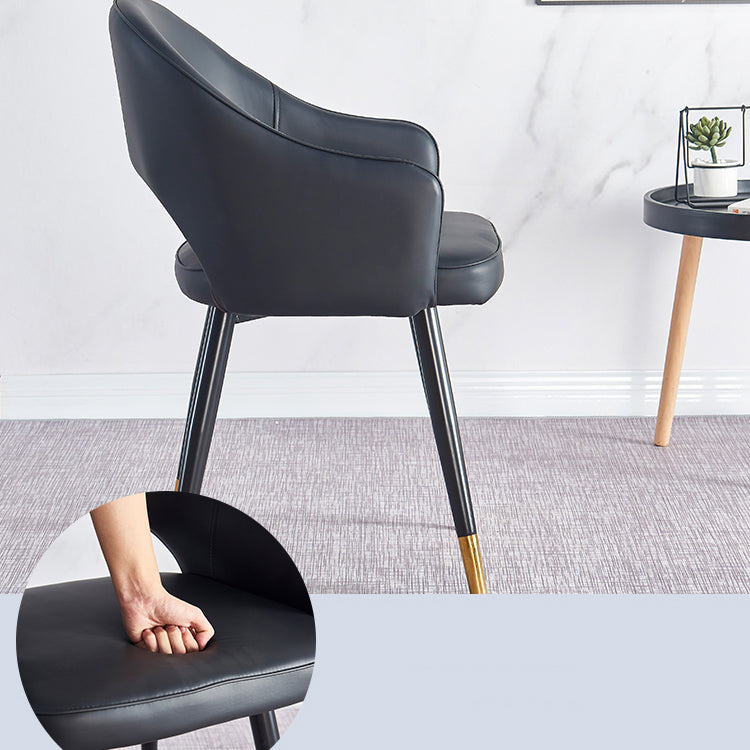 Scandinavian Home Arm Chair Upholstered Open Back Metal Dining Room Chair Clearhalo ' kitchen&dining_furn' 'Dining Chairs' 'Dining Tables & Seating' 'dining_chair' 'furn' 'furn_dining_chair' 'Furniture' 'furniture_dining_chair' 'Kitchen & Dining Furniture' 'kitchen' 4040527