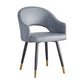 Scandinavian Home Arm Chair Upholstered Open Back Metal Dining Room Chair Dark Gray 1 Piece Clearhalo ' kitchen&dining_furn' 'Dining Chairs' 'Dining Tables & Seating' 'dining_chair' 'furn' 'furn_dining_chair' 'Furniture' 'furniture_dining_chair' 'Kitchen & Dining Furniture' 'kitchen' 4040528